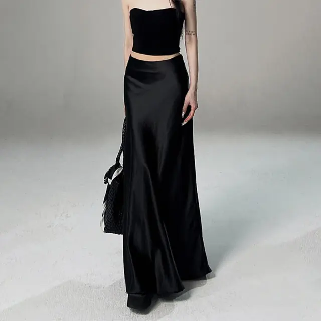 High Waist Slimming Elegant Long Dress Black - Shop at LoveMi