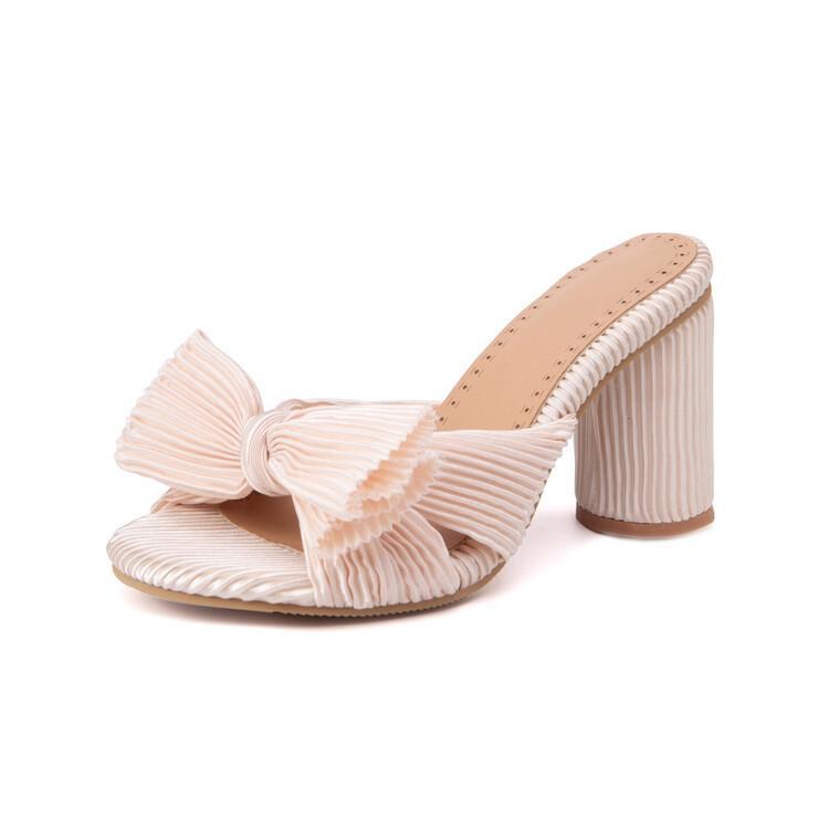 Satin Lantern-Pleated Sandals, picture 6 of 10