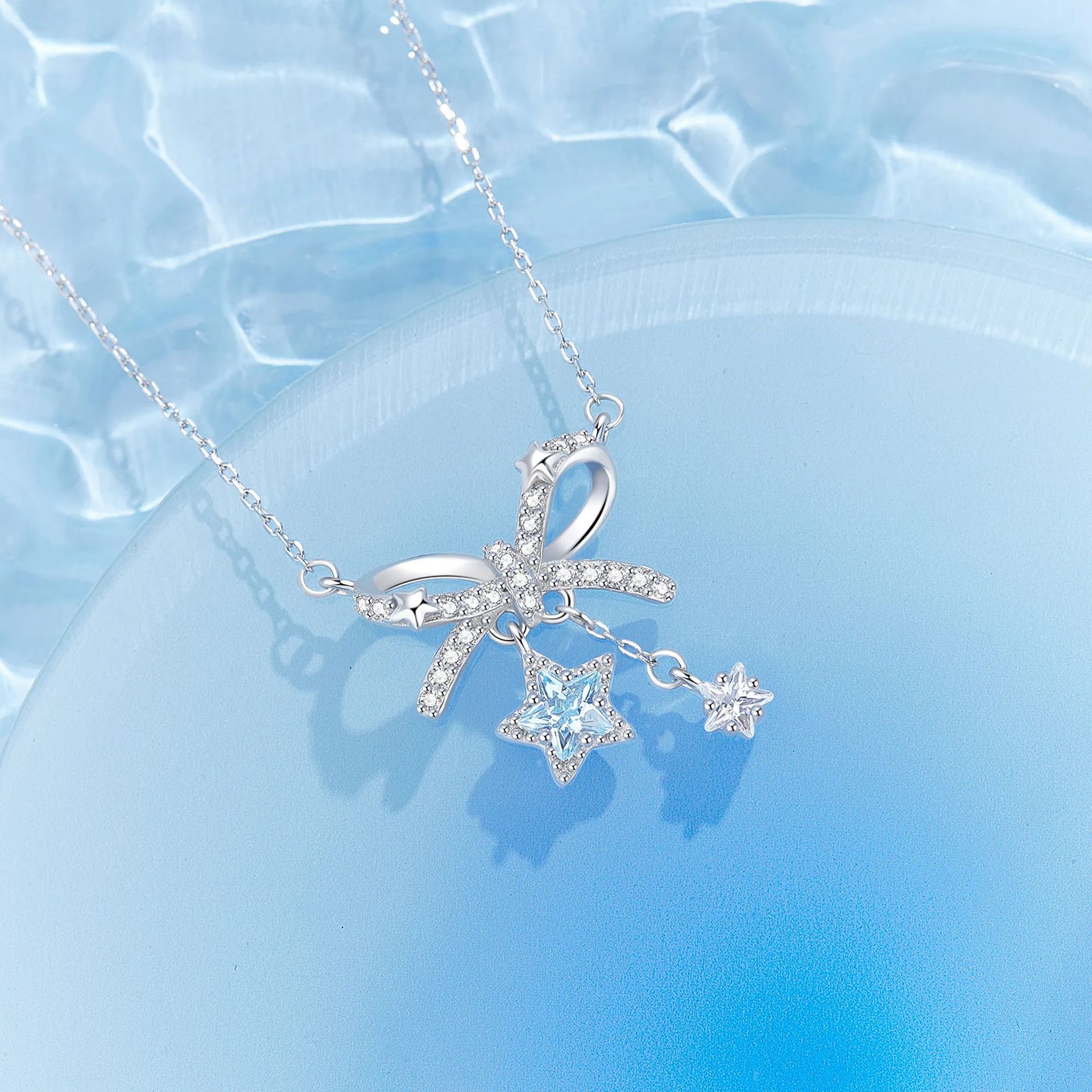 Sterling Silver Bow Necklace, picture 4 of 5