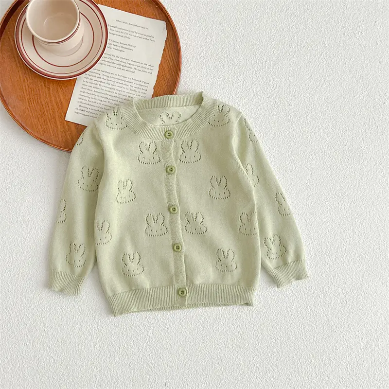 Girls' Knitted Sun-proof Sweet Rabbit Long-sleeved Sweater