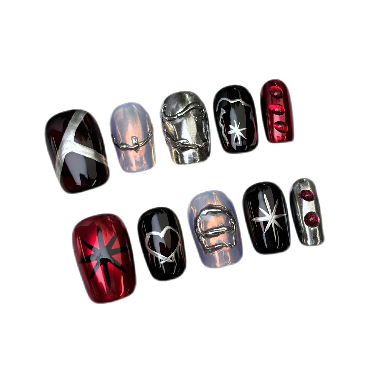 Handmade Dark-chic Wearable Nails For A Fierce Edgy Look