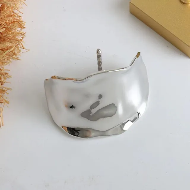 Metallic Concave convex Lava Insert Barrettes Grabber Clip Headdress Shaped Silver - Shop at LoveMi