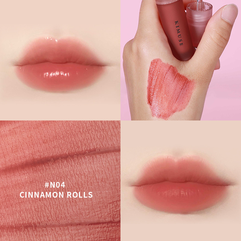 Velvet Matte Natural White Makeup Does Not Fade No Stain On Cup Lip Lacquer N04Cinnamon Rolls - Shop at LoveMi