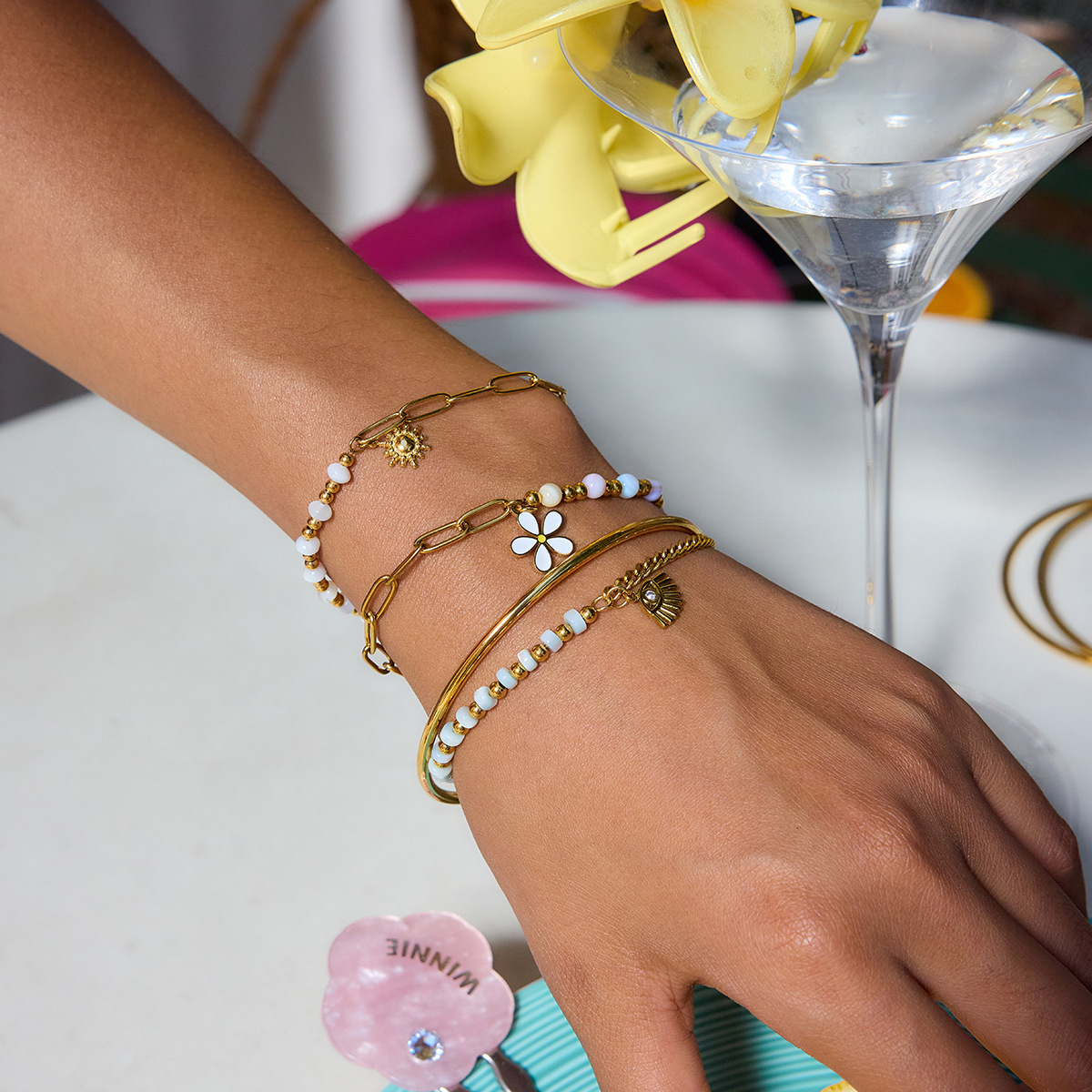 Instagram-style Fashion Accessory Handcrafted Beaded Bracelet With Natural Stones - Jewelry & Watches