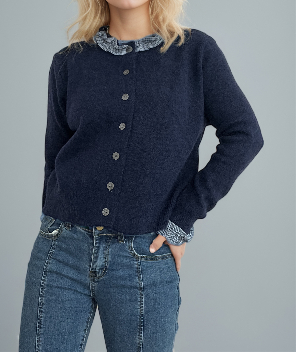Damen-Cardigan – Detail Vorderseite