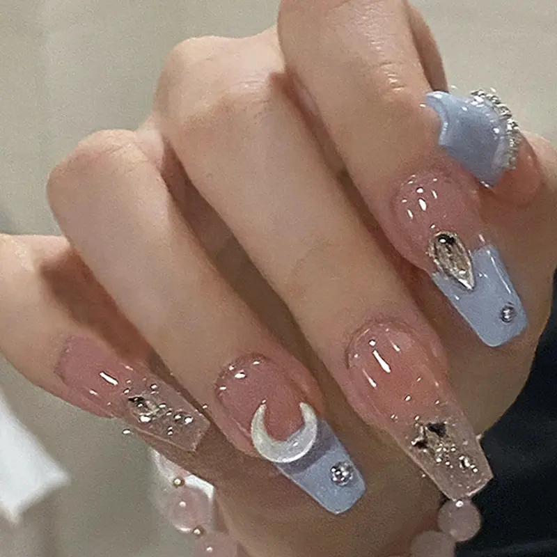 Fake Nails Stars and Moon