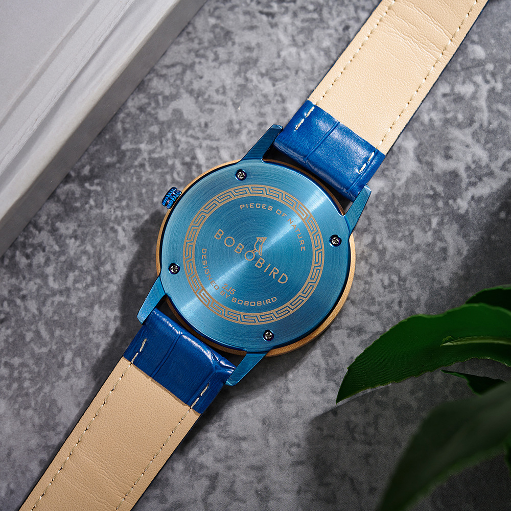 Natural Wooden Men's Watch - Vintage Minimalist Design Casual Quartz Wristwatch for Young Adults 7