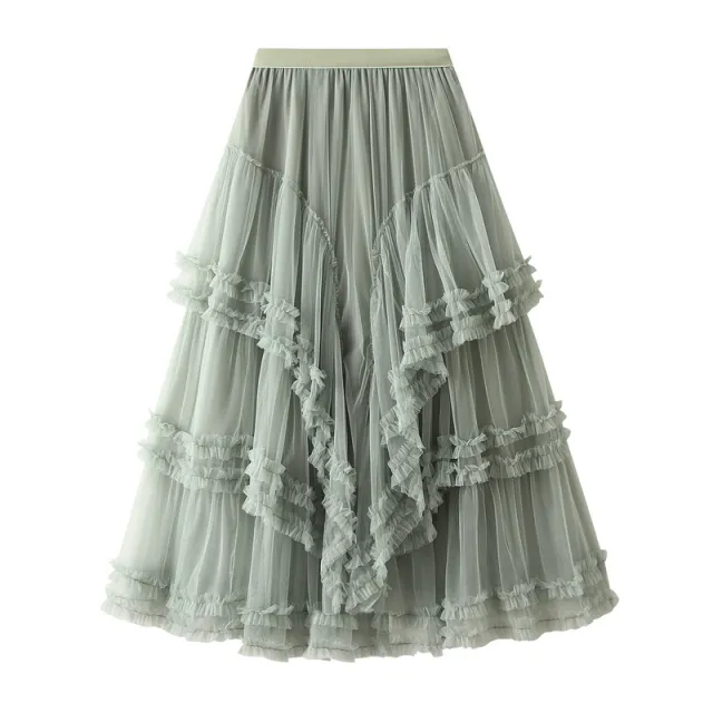 Slimming Multi layer High grade Gauze Skirt High grade Skirt Green - Shop at LoveMi
