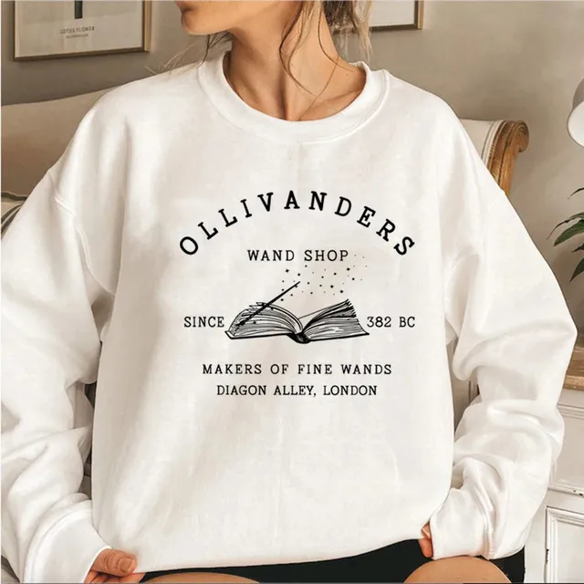 Wizard Book Shop Sweatshirt Sweater Magic Wizard Hoodies White - Shop at LoveMi