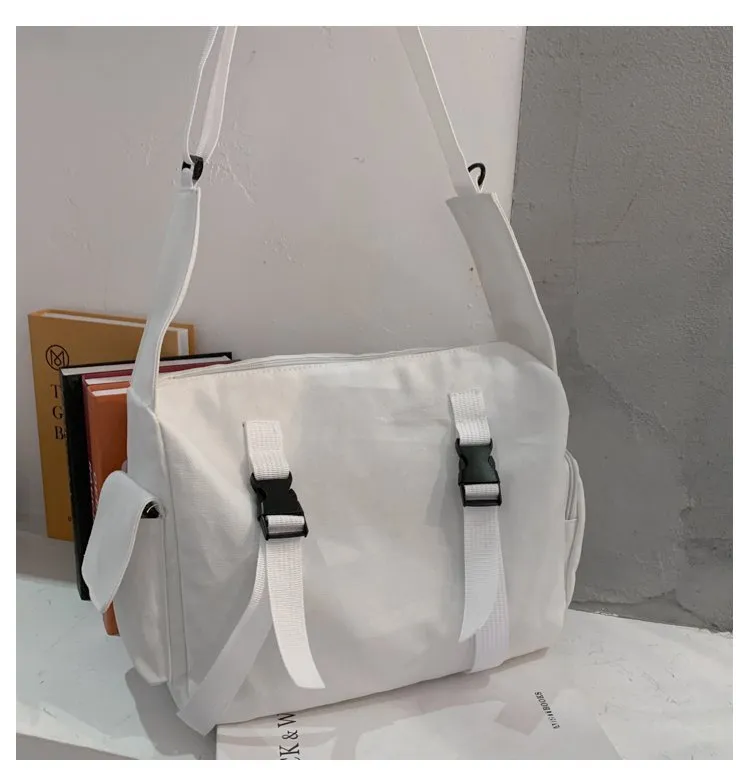Women's Crossbody Canvas Bag Style Large Capacity - White