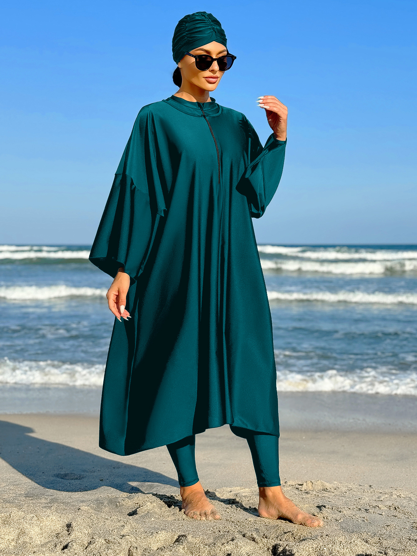 Womens Anti Exposure Beach Long Skirt Two Piece Swimsuit Picture Color M - Shop at LoveMi