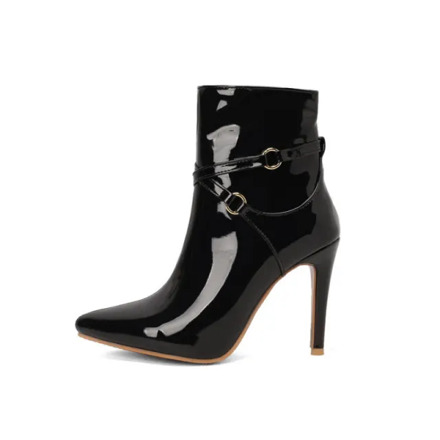 Women's Plus size Boots With Pointed Toes And Stiletto Heels Black - Shop at LoveMi