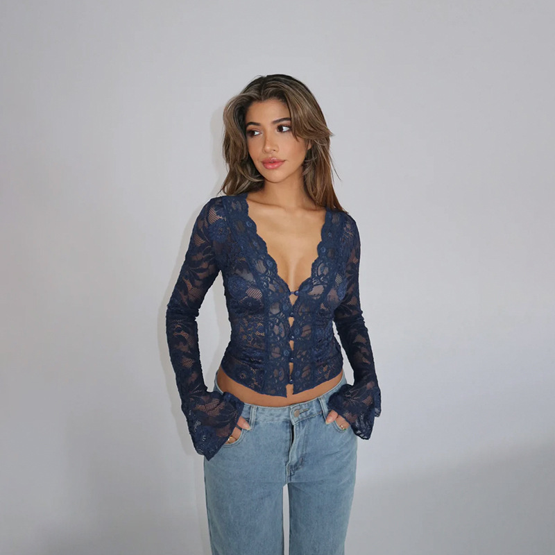 European And American Elegant Lace Top For Women