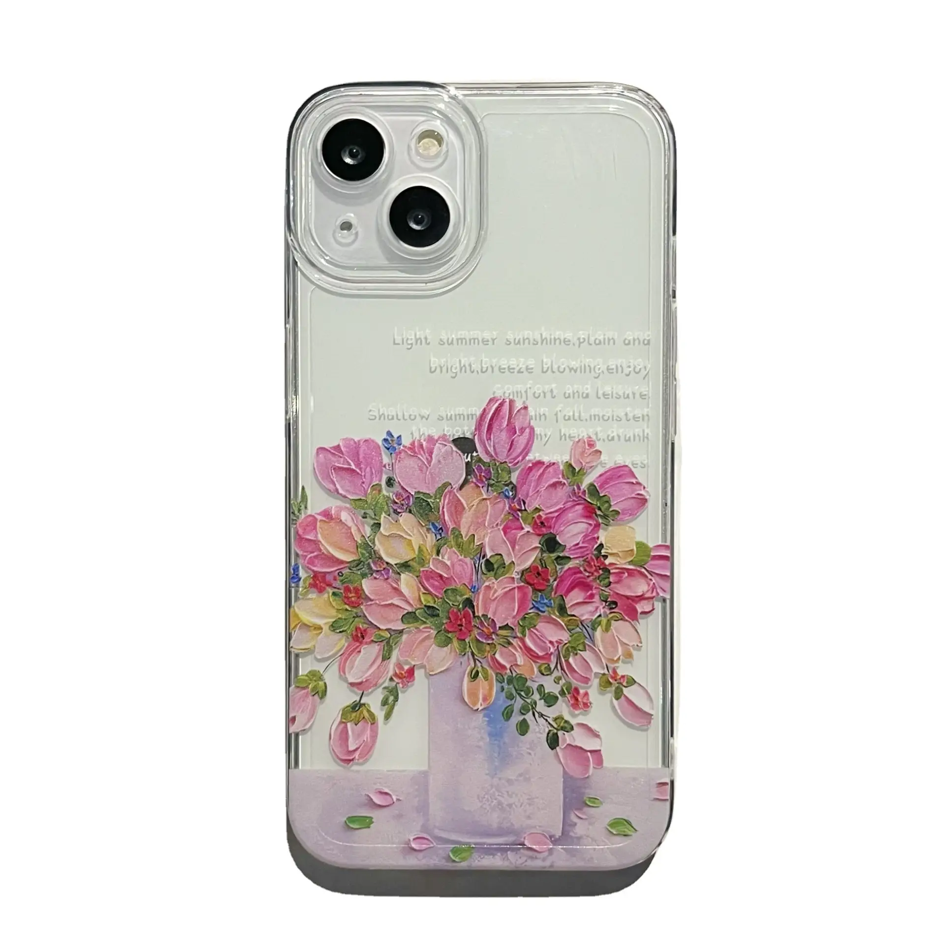 New Simple Little Flower Transparent Protective Cover Phone Case