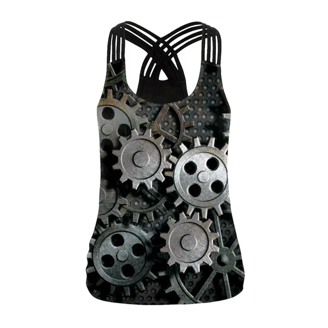Women's Mechanical Skull Digital Printing Vest Wb104 039 - Shop at LoveMi