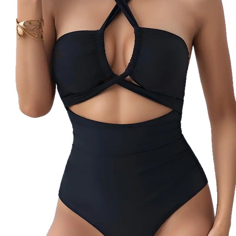 Women’s European And American-style High-waisted Solid-color One-piece Jumpsuit