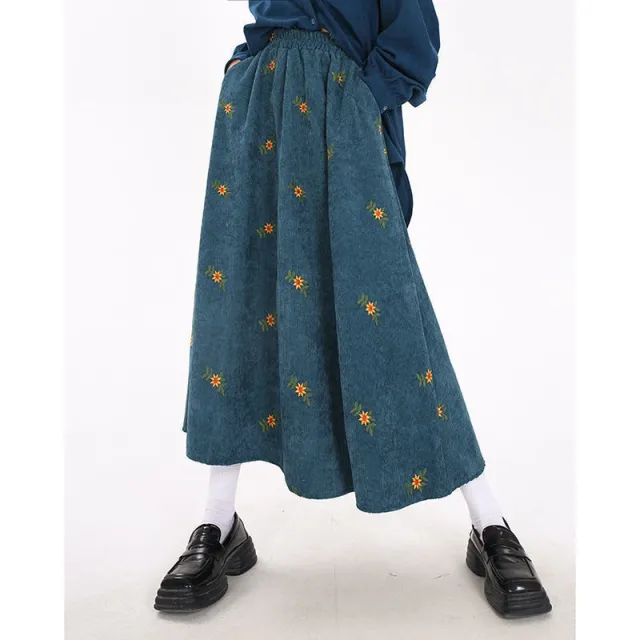 Vintage Brown Corduroy Skirt Skirt Overknee Dress Green - Shop at LoveMi