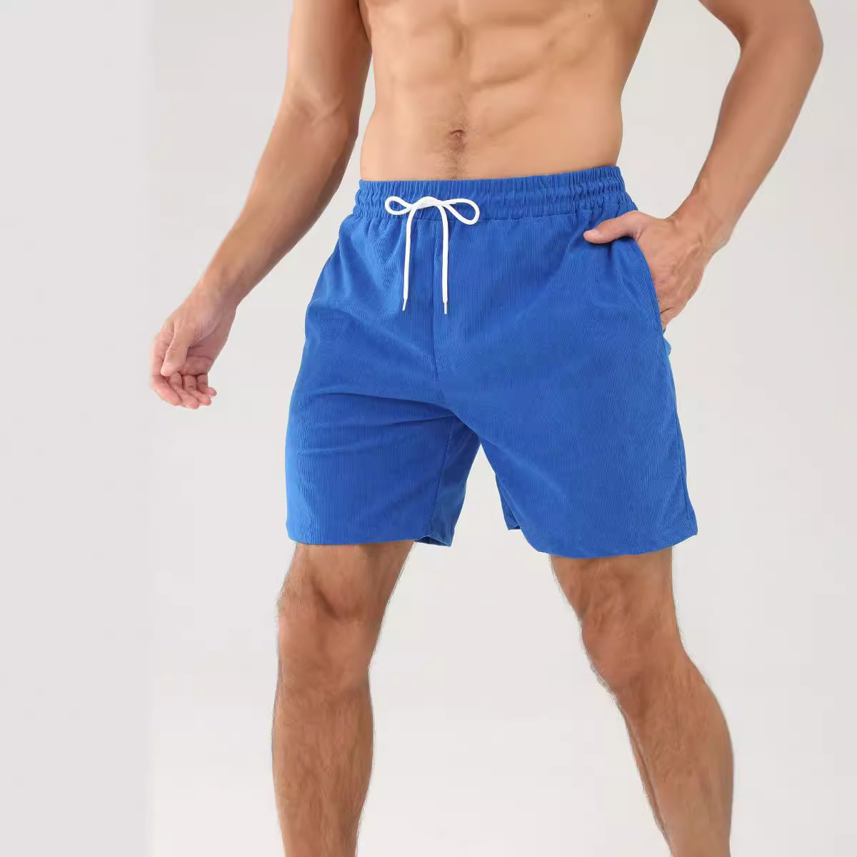 Corduroy Minimalist Mens Shorts Casual Pants