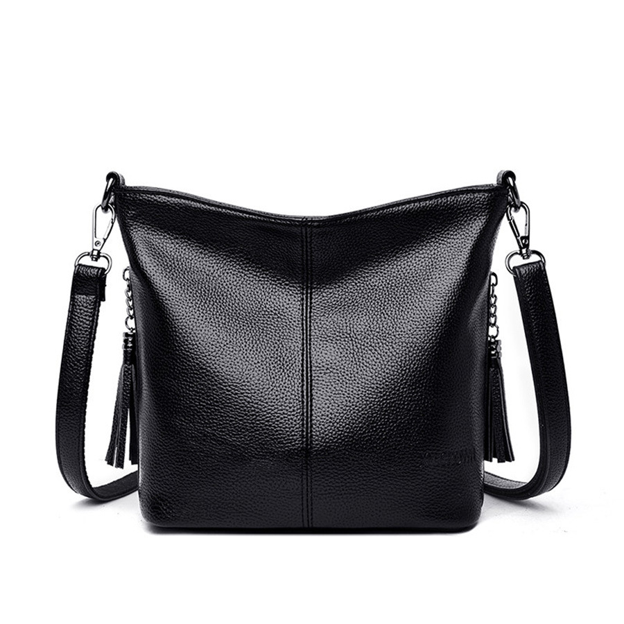 Multi Pocket Shoulder Crossbody Bag For Women With Adjustable Strap & Tassel