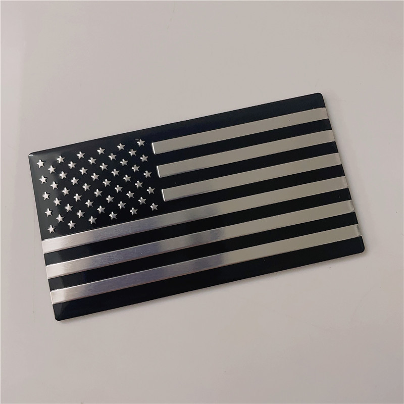 US National Flag Car Stickers Black Small Size