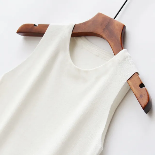 Beaded Ice Silk Camisole Women's Spring And Summer Inner Wear Fashion Slim Fit White Light Board - Shop at LoveMi