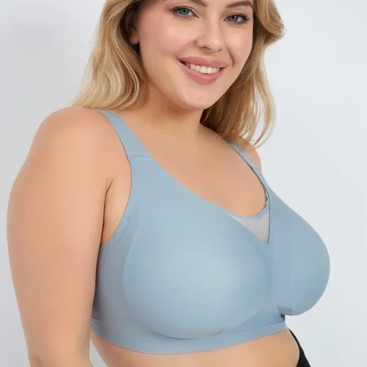 New Large Womens Underwear Jelly-Like Cleavage-Enhancing Side-Bust-Capturing Bra Wire-free
