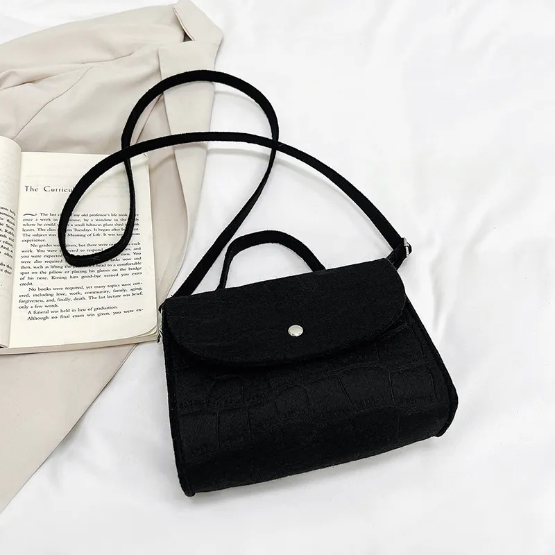 Fashion Shoulder Messenger Bag - Black