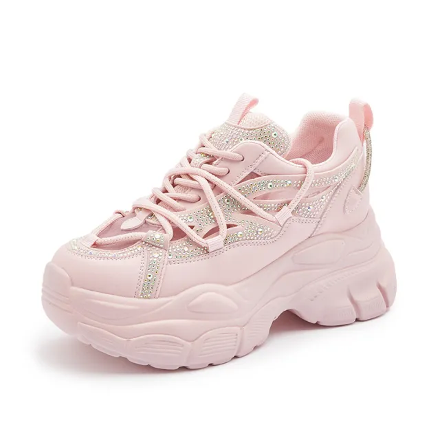 Thick Bottom Breathable Casual Daddy Shoes Pink - Shop at LoveMi