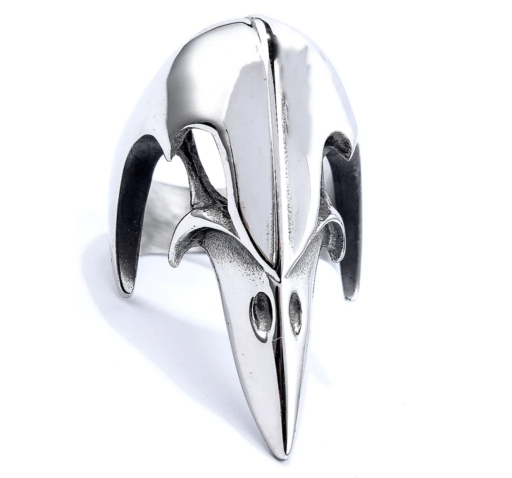 Stainless Steel Glossy Eagle Men's Ring - No 9