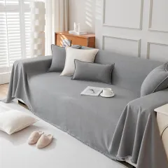 Teddy Velvet Waterproof Sofa Cover Cloth Towel - Light Grey - View 1