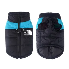 Waterproof Dog Clothes Pet Coat Winter Thermal Vest - Blue - View 1