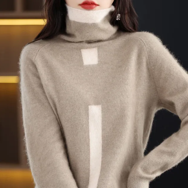 Fashion Slim Bottoming Women's Cashmere Sweater Elegant Camel - Shop at LoveMi