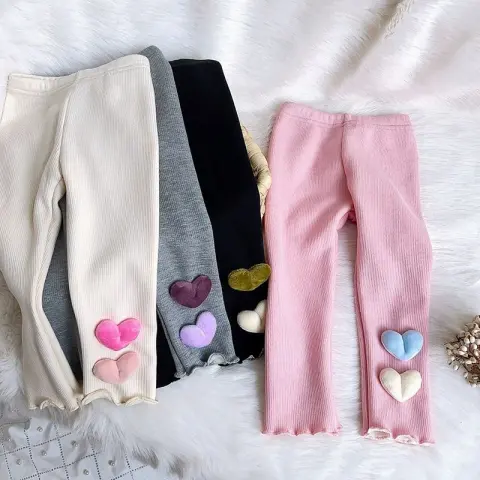 Girls' Autumn Winter Fleece-lined Outerwear One-piece Leggings Children's Clothing
