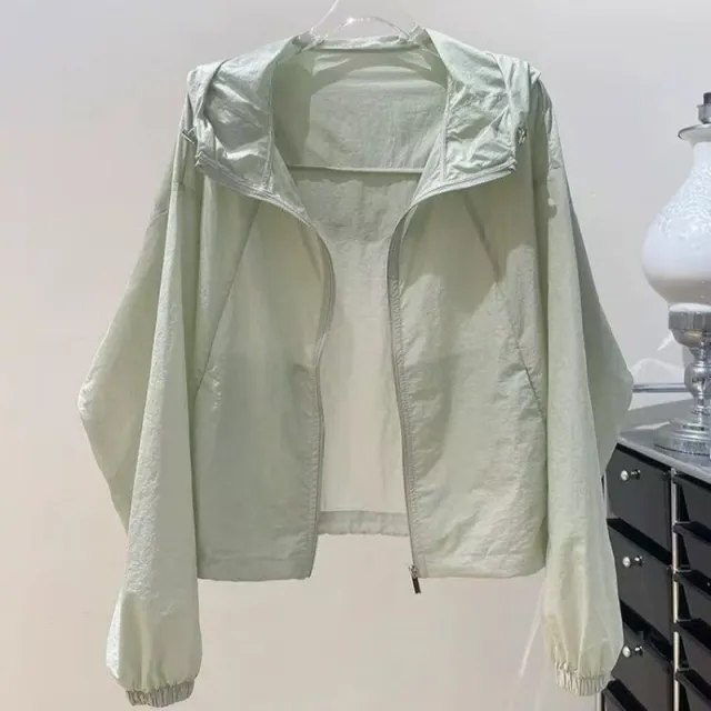 Elegant Breathable Sun Protection Clothing Women's Thin Cardigan Sun Protection Coat Green - Shop at LoveMi