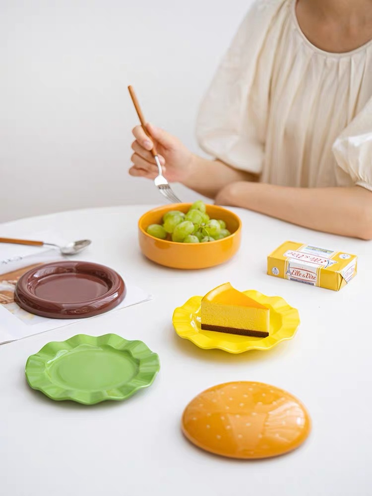 Title 3, For One Person Hamburger Shape Creative Ceramic...