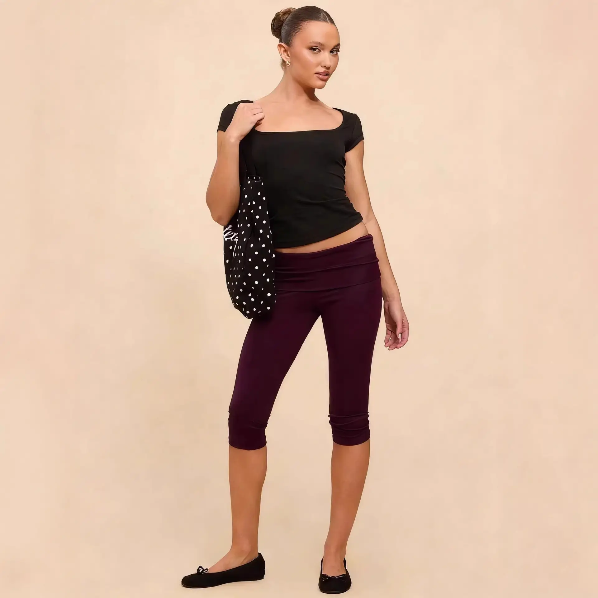 Casual Versatile Low-rise Slim-fit Capri Pants