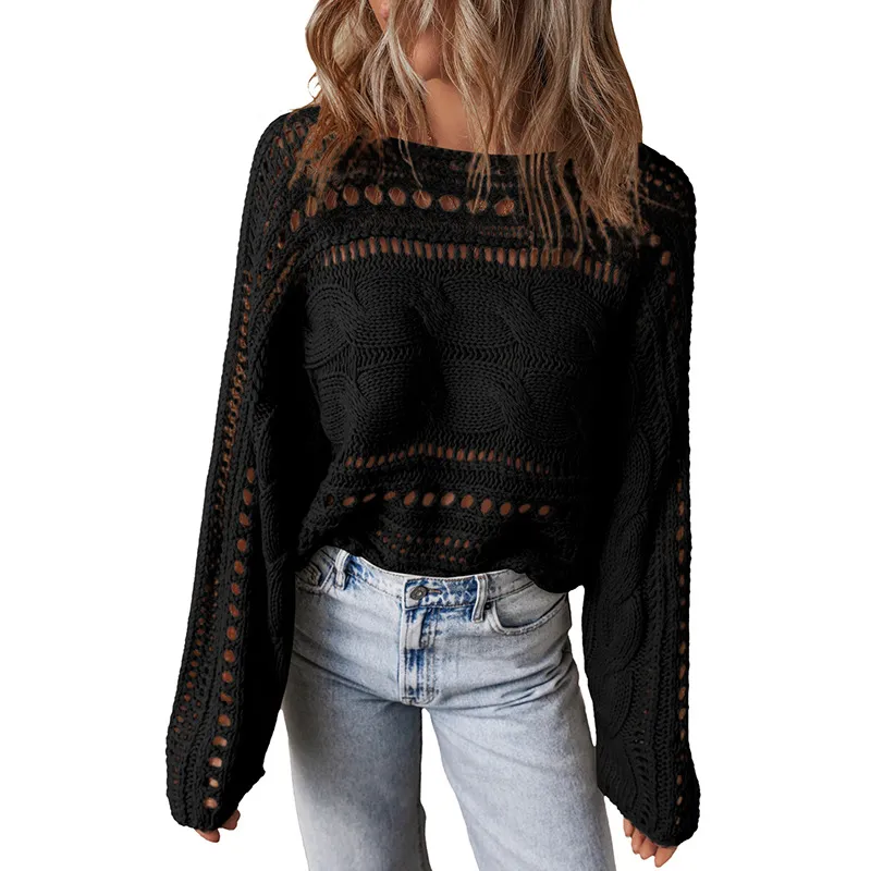 Women's Round Neck Knitted Long-sleeved Pullover - Lc2725151P2
