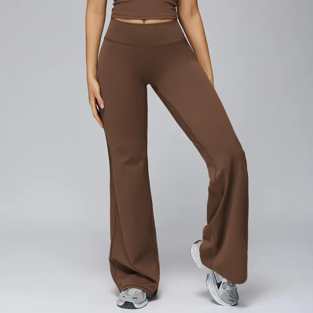 New Autumn And Winter Trousers High Waist Wide Leg Loose Track Pants Brown - Shop at LoveMi