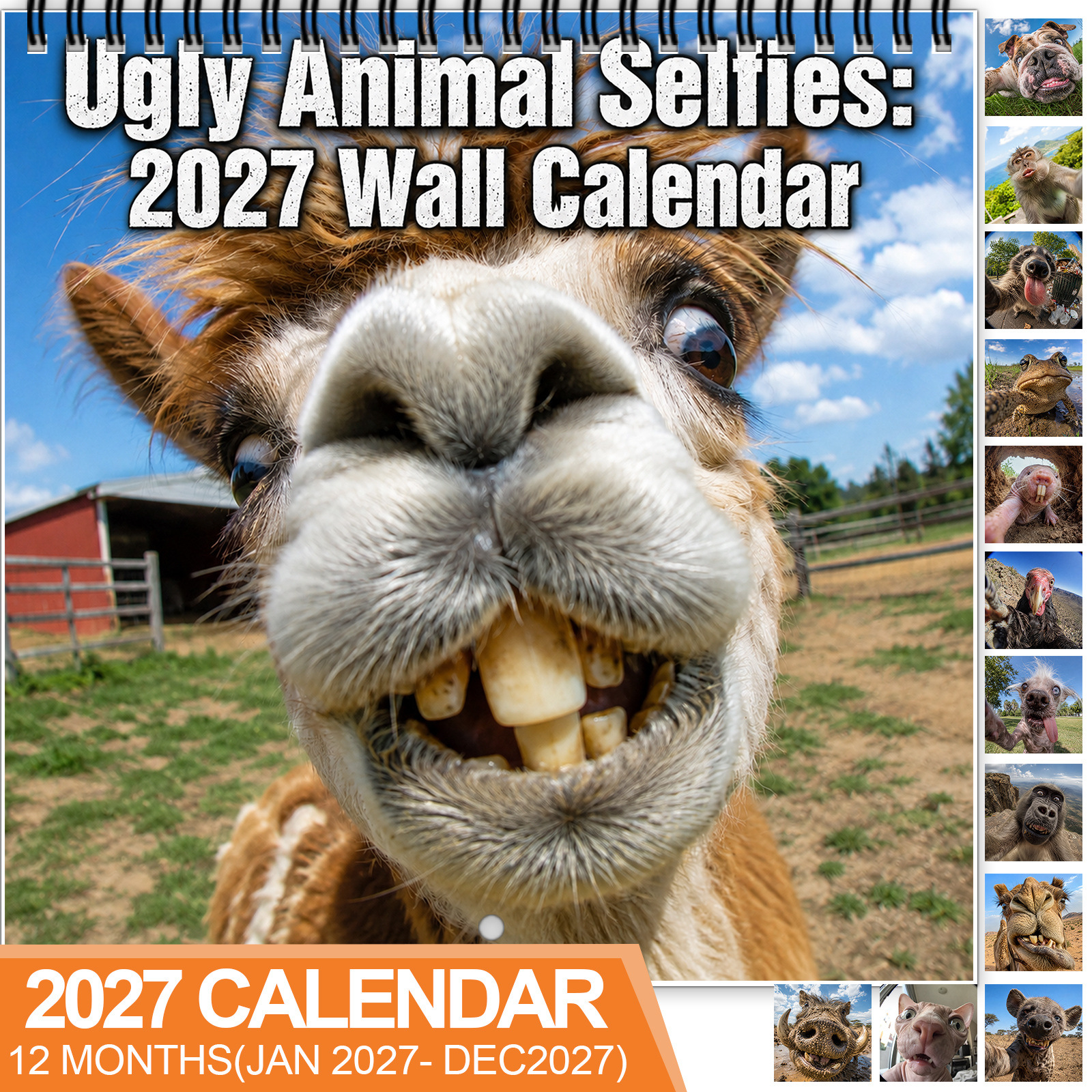 Cute And Quirky Animal Selfie Wall Calendar