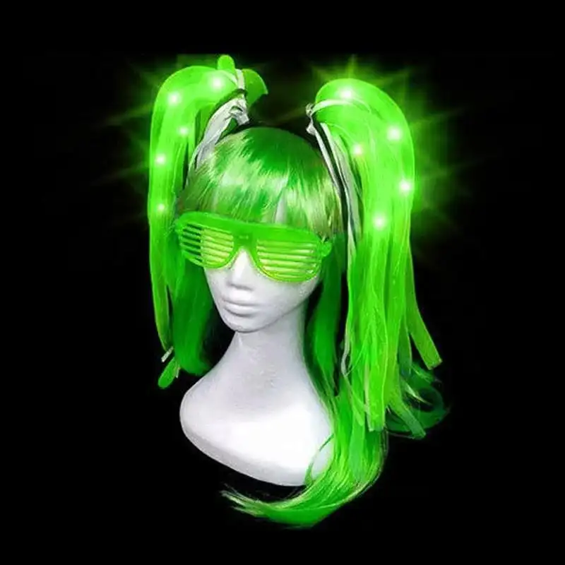 Light Up Braids Crown Hair Band Pipe Headbands Rave Glow Led