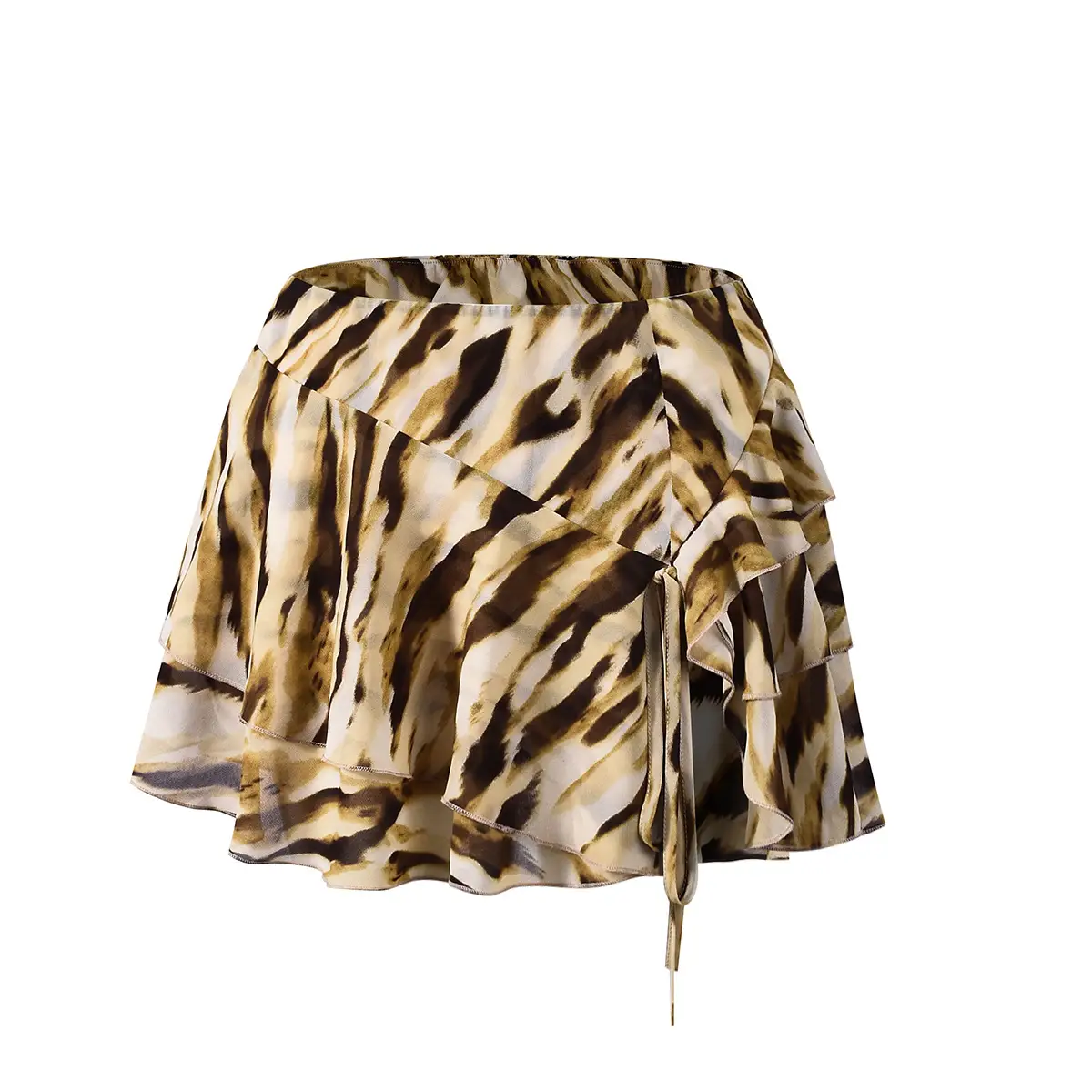 Elegant Slim-fit Printed Patchwork Skirt For Women