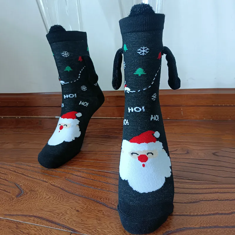 Christmas Stockings Autumn Winter Cotton Magnet Lodestone Hand Tube Socks - Figure 34