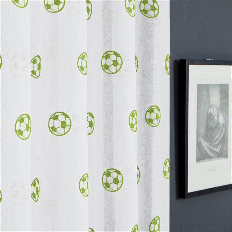 Children's Room Football Embroidered Window Screen - 5