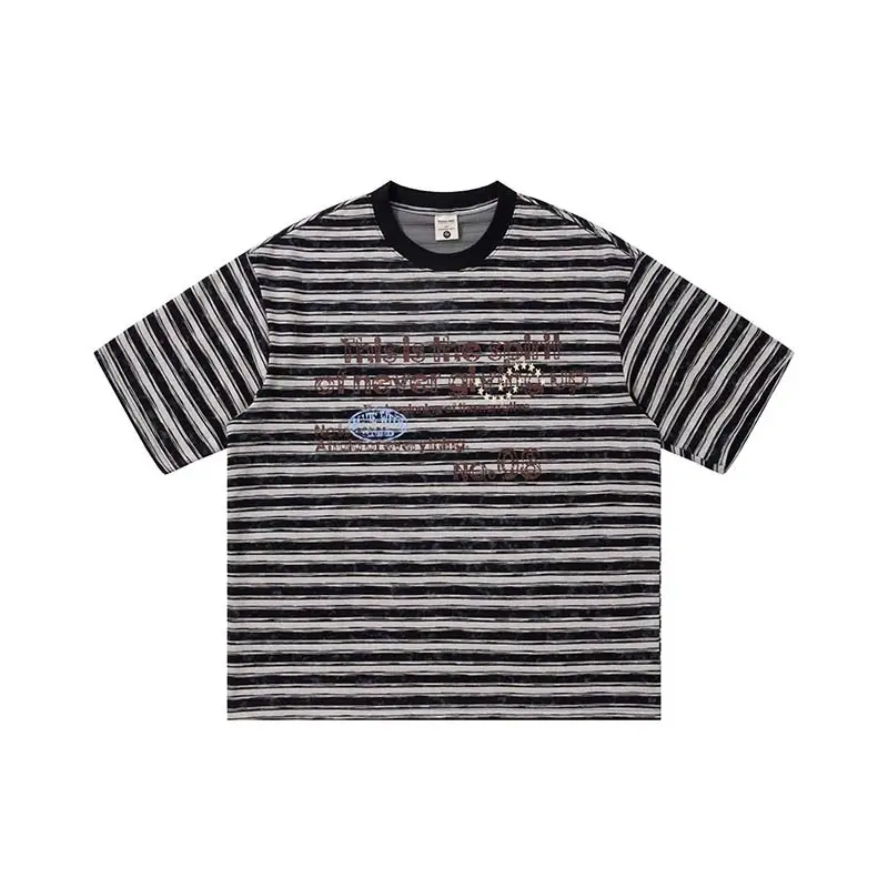 Printed Crew-neck Short-sleeve Casual Loose-fit