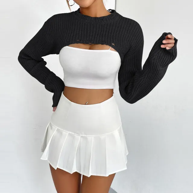 Short Outer Wear Sexy Half Top Black - Shop at LoveMi