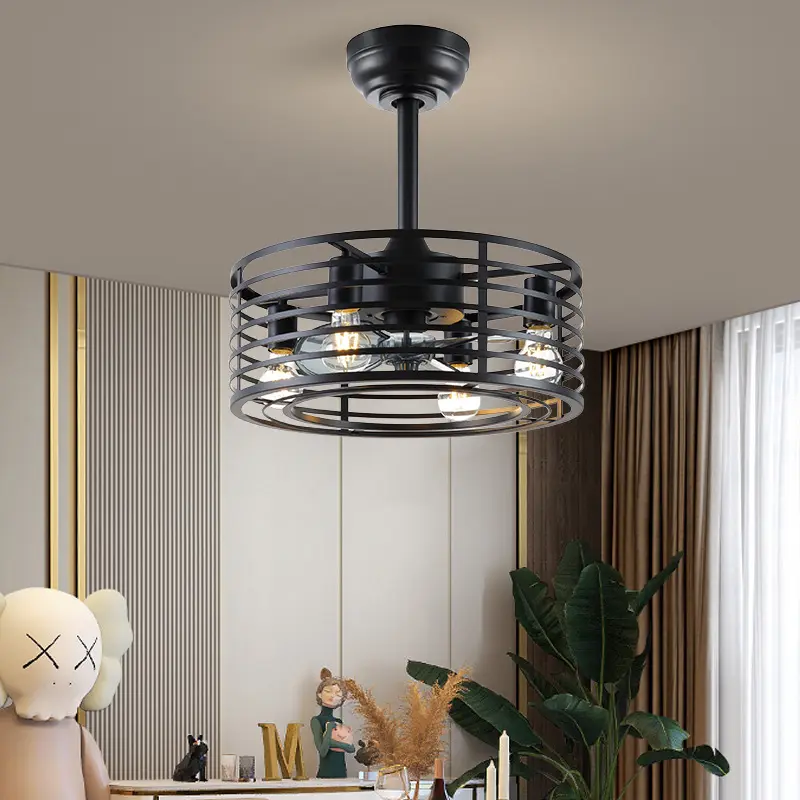 Retro Ceiling Fan Lights Industrial Style Iron