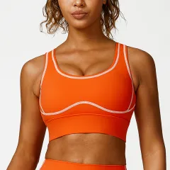 High Waist Hip Lift No Embarrassment Line Stretch Leggings Sports Back Shaping Bra - Red - View 1