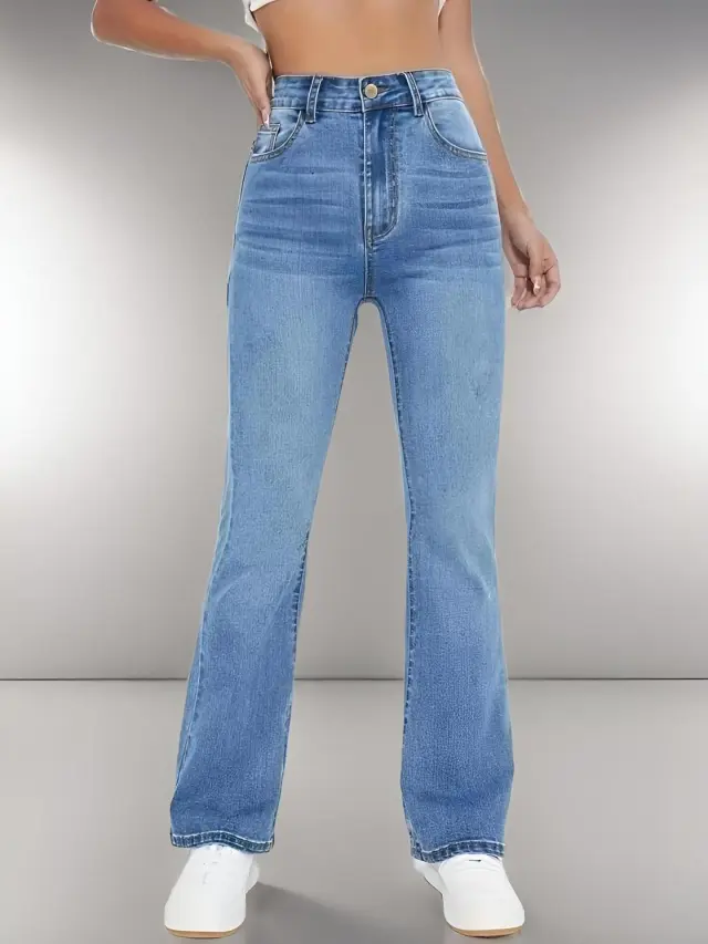 European And American Style Women Skinny Light Blue Jeans For Women Slim fit Figure Flattering Pants Trendy Light Blue - Shop at LoveMi