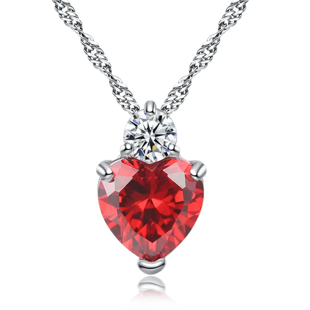 Title 1, Heart-shaped pendant fashion zircon necklace