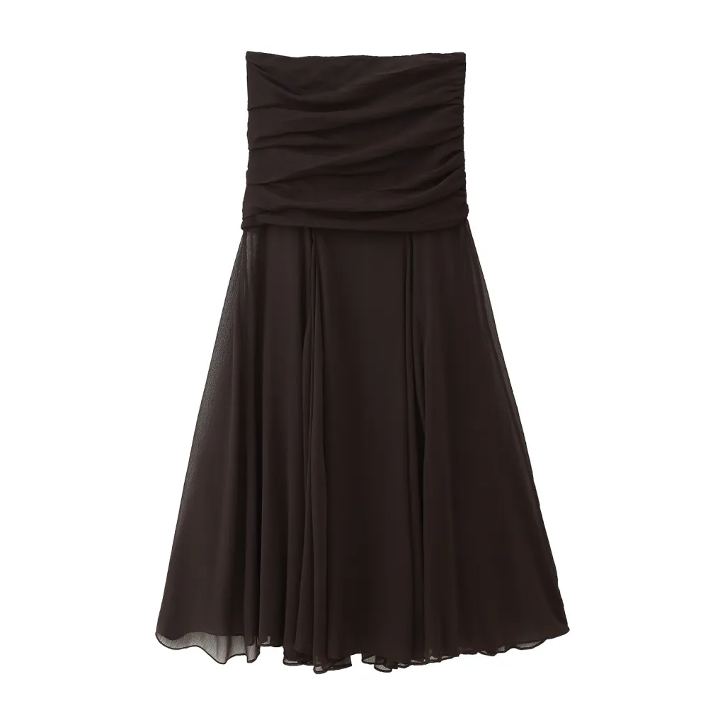 Summer Translucent Pleated Skirt